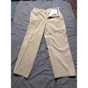VTG Polo Ralph Lauren Pants Men 34x32 (32x30) Khaki Andrew Corduroy Double Pleat
